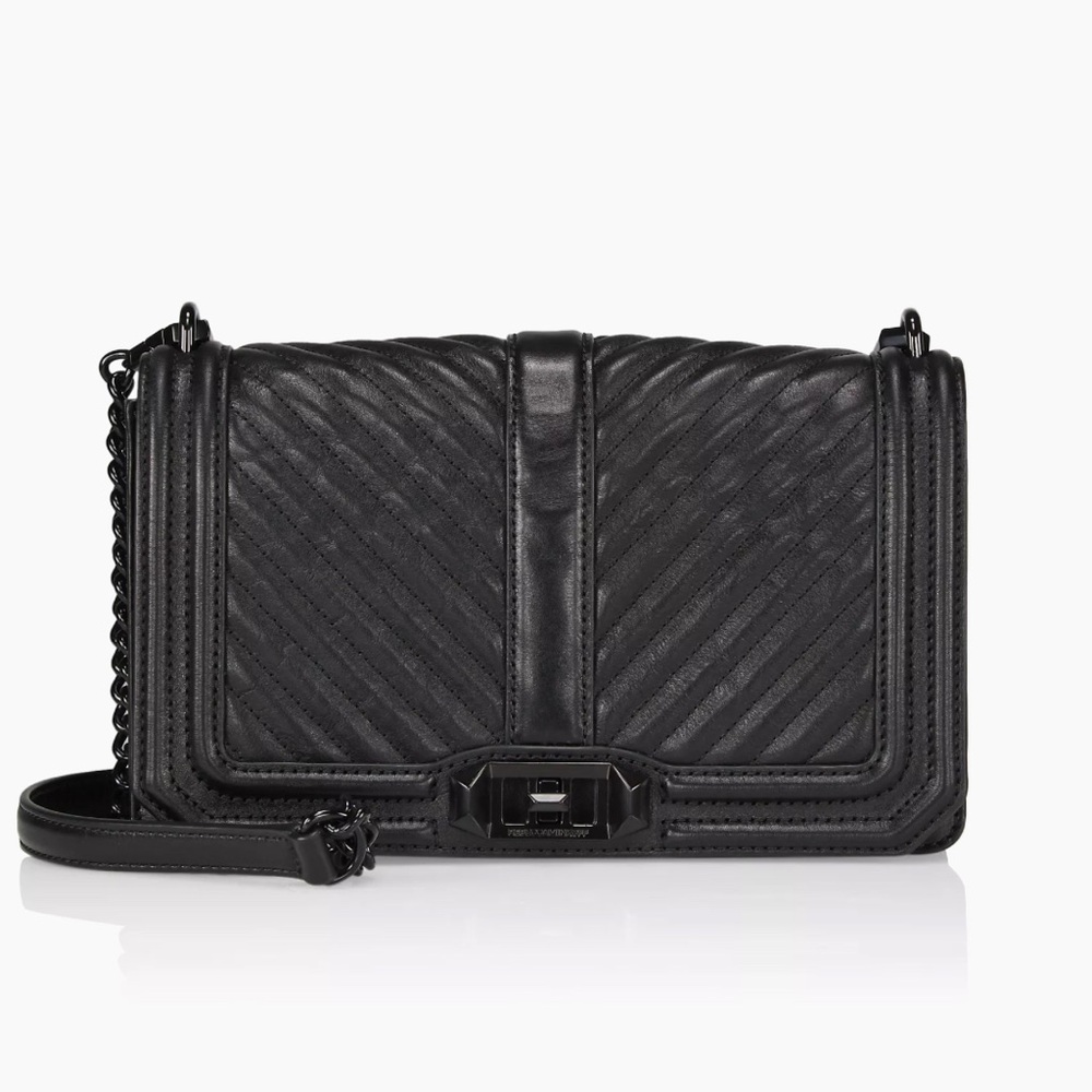 Chevron Quilted Leather Love Crossbody Bag